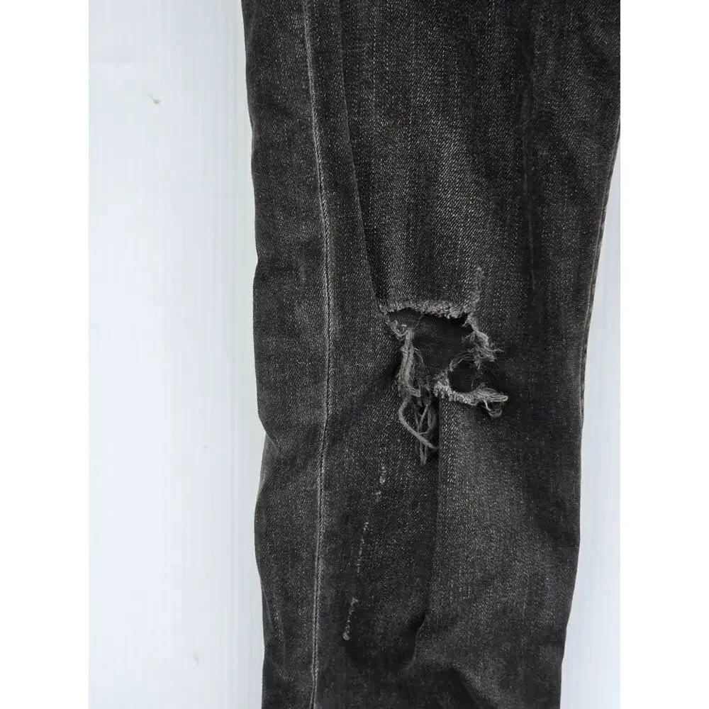 Rag & Bone Standard Issue Fit 1 Extra Slim Jeans Men's 31 Black Distressed